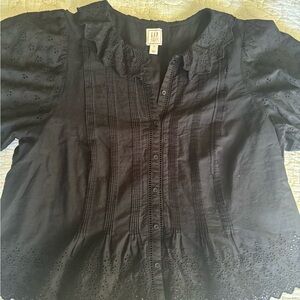 Gap x Doen Black Eyelet Top, XL